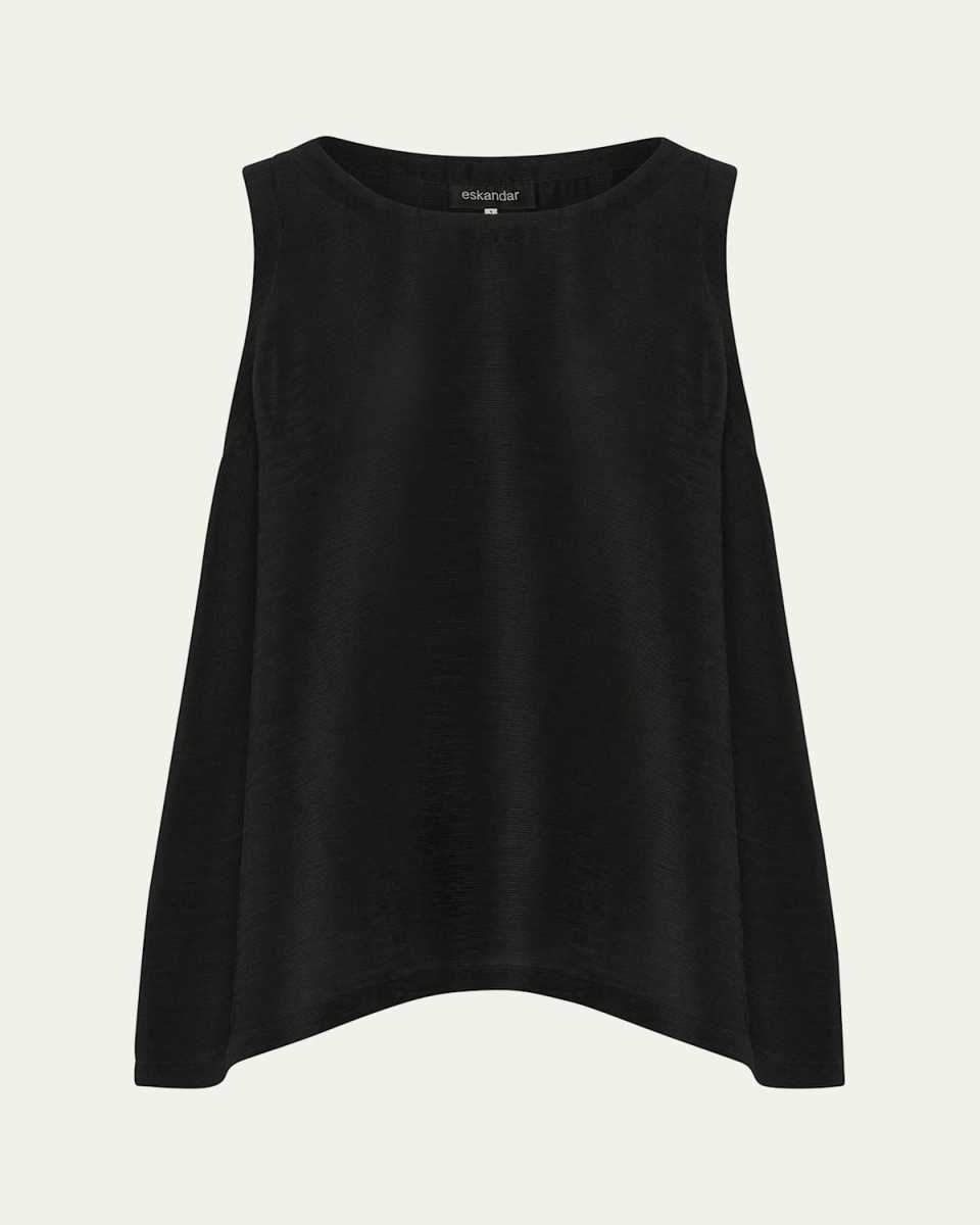 Silk Plisse A-Line Sleeveless Top (Mid Plus Length)